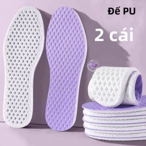 Đế Lót Giày Thể Thao Chống Sốc Thoáng Khí Mát Mẻ PU Nam Nữ Đế Lót Giày 2 Chiếc/4 Chiếc Nhẹ Thấm Mồ Hôi Chống Trơn Trượt