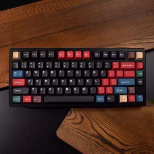 【Keycap Only】Retro Mixed Lights keycap Minimalist Black Red Personalized keycap 129 Keys Cherry Profile PBT Five Side Sublimation Keycaps For Cherry MX Switch Mechanical Keyboard Keychron/RK61/GK61/Anne Pro 2