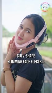 Ciji Vshape Slimming Face Electric Penirus Pipi Wajah Dagu Dengan 5 Mode Getaran/alat penirus pipi wajah