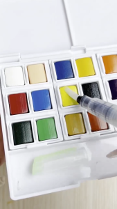 Superior Solid Watercolor Paint Set of 12/18/24/36 Colours Portable Watercolor Paint Box Art Supplies With Water brush