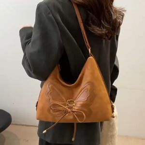 กระเป๋าเป้สะพายหลังลายโบว์ ความจุใหญ่ สำหรับผู้หญิง สไตล์วินเทจ