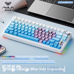 AULA | Tri-Mode Wireless Customizable Hot-swappable Mechanical Keyboard S75PRO