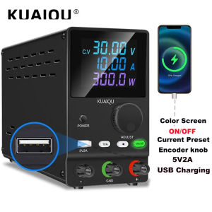 Adjustable 24V/36V DC power supply with 4-digit LED display 60V 5A Power Supply USB fast charging with encoder adjustment output enable/disable