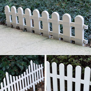 White Plastic Fence Garden Yard Fence Strong Outdoor Fence Gardening Stand Garden Decoration