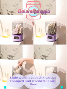 Mini Automatic Washer & Dryer 2-in-1 2L Capacity Blue Light Sterilization Red Light Mite Removal Gentle Hand-Wash Wave Portable & Multi-Mode Lingerie & Underwear