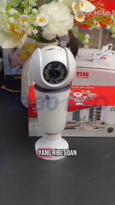 E27 V380 Pro Kamera CCTV Bohlam Kecerahan Penglihatan malam Alarm cerdas Deteksi gerakan lampu cctv bohlam wifi sambung ke hp panorama 360° Warna