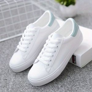 New Fashion Thick Bottom White Student round Toe Sneakers Womens Casual Flat Shoes Spring Summer Seasonal Sports Leisure