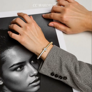 CC Wardrobe Premium Sparkling Diamond 18K Gold Bracelet Luxury Rich Girl Style