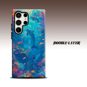Ocean Dolphin For Samsung Galaxy S26 S25 S24 A56 A36 Dual Layer Luxury Fashion Full Lens Protective Case