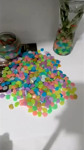 Aquarium Luminous Stone Luminous Artificial Stones Colorful Glow In the Dark Pebbles For Aquarium Fish Tank Garden Lawn Yard Decor
