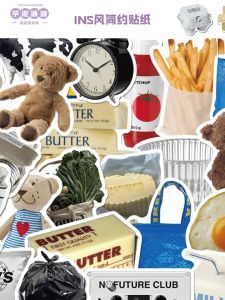 50 แผ่นสติกเกอร์ตกแต่งแบบเรียบง่าย สำหรับตกแต่งโทรศัพท์มือถือ เลนส์คอมพิวเตอร์ iPad รูปอาหารและของหวาน ทนต่อการเปียกและกันแดด