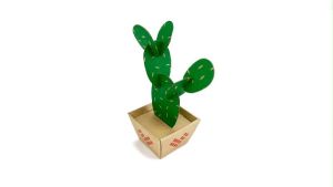 MFK04C - 7x10x17 cm - Cây xương rồng lắp ráp bằng giấy carton để bàn trang trí bộ xếp hình sáng tạo