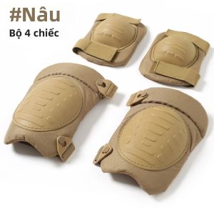 4 Cái/bộ Miếng Đệm Bảo Vệ Đầu Gối Và Khuỷu Tay Chiến Thuật Cho Các Môn Thể Thao Ngoài Trời - Thiết Bị An Toàn Khi Đi Xe Đạp Trượt Ván Chơi Paintball