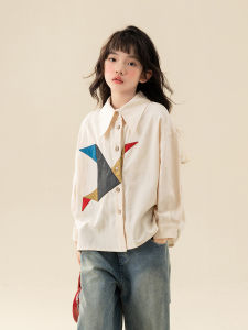 Girls Plaid Long Sleeve Shirt Spring Autumn Style Childrens Clothing Korean Version Checkered Pattern Big Kids Outerwear