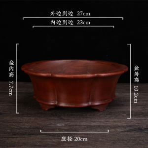 Premium Purple Clay Orchid Pot Ceramic round Desktop Cloud Bamboo Bonsai Pine Pine Yellow Hawthorn Butterfly Orchid Container