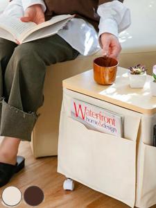 ชั้นวางของข้างโซฟาแบบเคลื่อนที่พร้อมช่องเก็บของ โต๊ะกาแฟ ตู้เก็บของ ชั้นวางของขนาดเล็ก รถเข็นขนม กระเป๋าผ้า