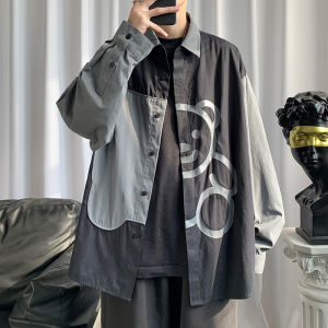 Bear Korean Style Loose Japanese Style Couple Long Sleeve Shirt