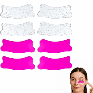 แผ่นรองตาซิลิโคนแบบใช้ซ้ำได้ Libeauty 4 คู่ แผ่นยกขนตาแบบเส้น แผ่นต่อขนตาแบบติดแน่นพิเศษ แผ่นเจลใต้ตาสำหรับแต่งหน้า