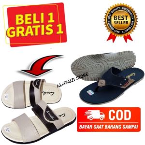 Flash Sale Crazy Promo 10.10 Beli 1 Gratis 1 Sandal Kulit Pria Terbaru Sandal Kulit Japit Sandal Casual Sandal Pria