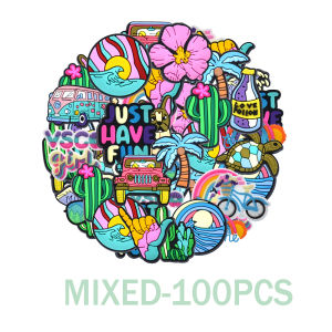 20-100PCS Summer travel beach Shoe Charm variou Mix Wholesale PVC Decoration Buckle Sandal Detachable Waterproof To X-mas Gift