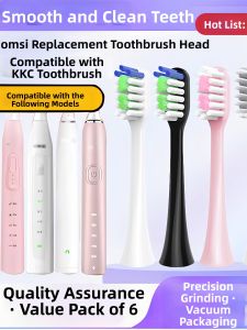Electric Toothbrush Head Compatible with KKC KQWX5/720/620/520KL590/760/660 Replacement Soft Hard Bristles Deep Cleaning