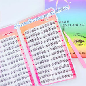 Hot Selling No Glue Individual Eyelash Extensions Kit 288 Clusters 24 Rows False Eyelash with Tweezers for Daily Makeup Party