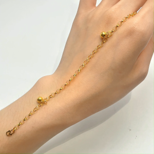 WENG KWONG Jingling & Blessing Double Treasures Baby Anklet in 22K/ 916 Yellow Gold (3A0001)