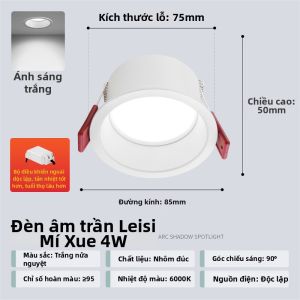 NVC | Đèn LED Âm Trần Chống Loá 75mm