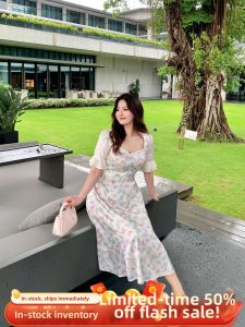 GLEC | French Retro Butterfly Print High-end Fashion Dress