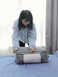 Large Quilt Multi-color Bamboo Charcoal Storage Bag Clothing Quilt Finishing Bag Home Storage Bag Blanket Cover Quilt Storage Bag Box