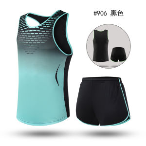 Professional Track And Field Training Suit Set Mens Short Run Vest Womens Marathon Race Clothes Quick Dry Running Outfit