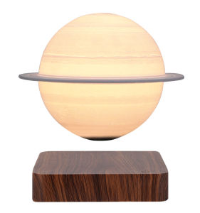 Magnetic levitation 3 colour LED planet lamp 14cm Ambient Light Levitating Saturn table lamp 3D printing One piece moulding Ornaments