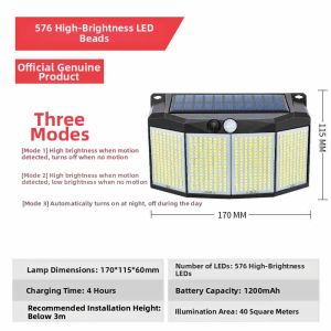 Onefire | Solar Outdoor Garden Light Wall Waterproof Human Body Sensing