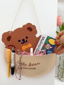 Cute Animal Shaped Wall Hanging Storage Bag Cartoon Kitten Electric Charger Storage Cover Wall Decoration Bag Milkjoy 6183