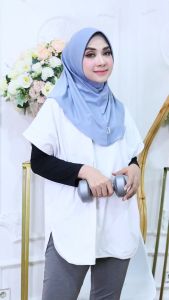 Hijab Sporty / Hijab Instant / Hijab Sport Olah Raga Spandek Jersay Bergo Polos Pet Tebal dan Lebar