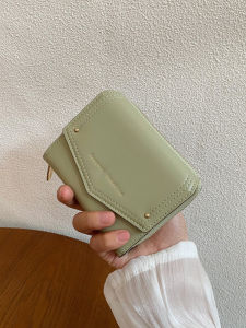 2024 New Simple Style Short Flip Cover Wallet for Women Integrated Coin Purse Compact Size Youth Fashion Korean Style PU Leather