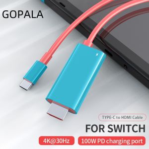 Type C to HDMI Cable for Game HDTV with 4K 1080P 100W PD Charging Compatible with LaptopTablet MobilePhoneSteamDeck