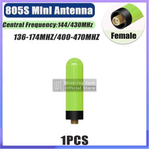 805S Mini Antenna Green High Gain Dual Band 10W SMA-Male/SMA-Female/BNC Connector For 5R Mini UV-K1 UV-K5 Two Way Radio Antenna