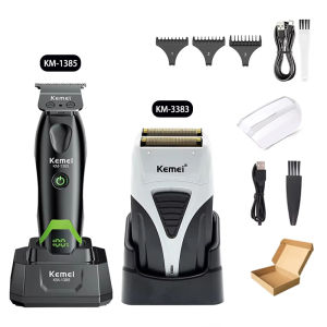 Kemei | Máy Cắt Tóc Chuyên Nghiệp Kemei Cho Nam Máy Cạo Râu Điện Không Dây Sạc Được KM-1386 KM-1385 KM-3383 Máy Cắt Tóc Cho Thợ Cạo Với Độ Dài Có Thể Điều Chỉnh