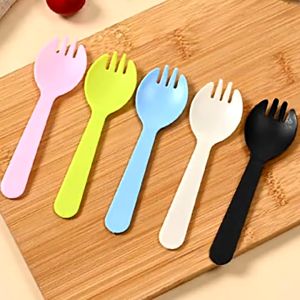 100 disposable fork spoon dessert spoon fruit fork birthday cake spoon individually packaged