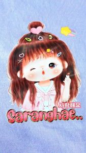 Setelan Anak Perempuan Sarangheo Bahan Tebal & Lembut Sablon DTF Digital Printing BISA COD