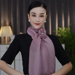 ผ้าพันคอแฟชั่นสไตล์เกาหลี ลายดอกไม้ ทรงกลม ขนาด 15x180 ผ้าพันคอสีบริสุทธิ์ เอวสูง สง่างาม สำหรับผู้หญิง