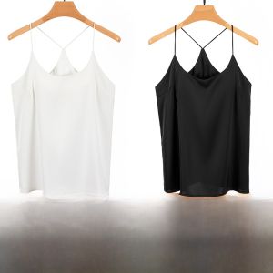 miiow | Ice Silk Satin Thin Vest Top Womens Summer No Sleeve Backless Suit Underwear MiiOW Cat Person Polyester Spandex Blend