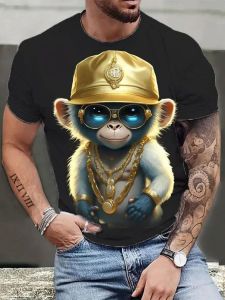 Áo Thun Tay Ngắn Rộng Rãi in 3D Áo Thun Nam Mùa Hè Thường Ngày Cổ Tròn Polyester T-shirt Thoải Mái Thoáng Khí
