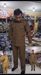 Seragam kerja kantor baju pria pns modern terbaru reguler pdh lengan panjang semi wool premium pemda