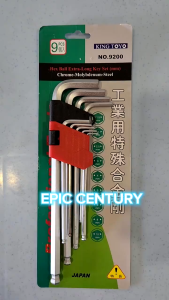 King Toyo 9pcs Extra Long Ball Point Hex Key Set (Allen Key)