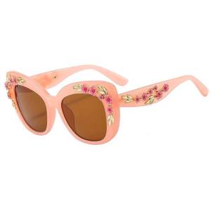 2026 Rose Flower Cat Eye Queen Oversize Sunglasses Women Vintage Girls Oculos De Sol Brand Design Sun Glasses