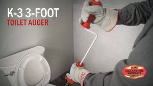 RIDGID อุปกรณ์ล้างชักโครกแบบมือหมุน รุ่น K-3 DH เครื่องล้างท่อ เครื่องทะลวงท่อ ที่ล้างโถส้วม งูเหล็ก