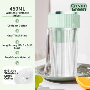 Portable Large Capacity Rechargeable Mini Juicer Cup Fresh Squeezed Juice Glass Can Crush Ice Letv Zzb112 Food Grade PC Material
