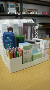 Four layer+pen holder plastic file rack/desktop storage file bar/file box reference rack Desk organizer free sticker